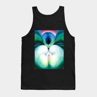 High Resolution White & Green Flower Shapes by Georgia O'Keeffe Tank Top